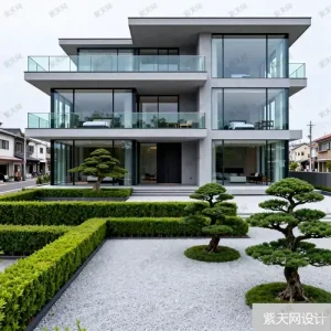 现代农村两层自建房