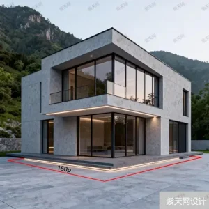 现代农村两层自建房